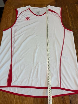 Camiseta tirantes Luanvi blanca y roja
