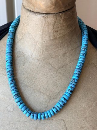 Collana turchese con chiusura fiocco argento 925