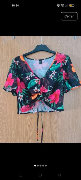 Blusa Crop Top Floral