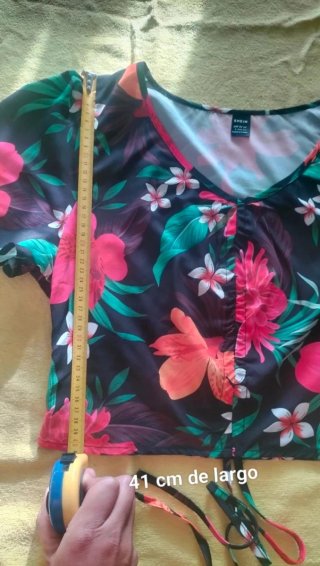 Blusa Crop Top Floral