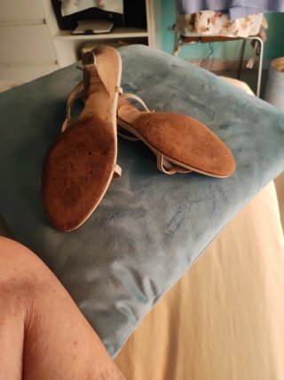Sandalias Lola Cruz Beige, de piel, suela de cuero