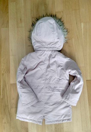 Abrigo/Parka rosa con forro blanco