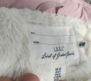 Abrigo/Parka rosa con forro blanco