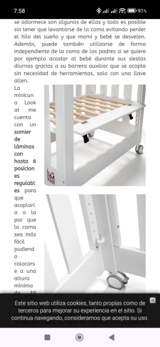 Minicuna blanca con ruedas Look at me