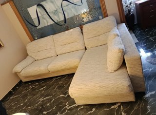 Sofá Chaiselongue,color Beig,de Tela, Semi Nuevo