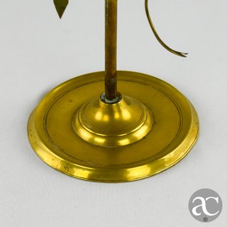 Candeia / Lamparina de azeite em metal amarelo XIX
