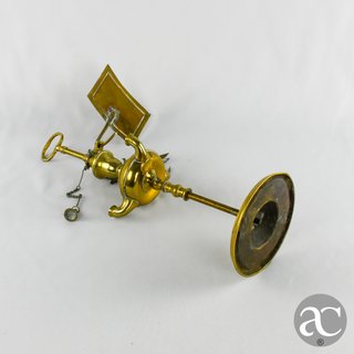 Candeia / Lamparina de azeite em metal amarelo XIX