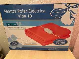 Manta Polar Eléctrica Vida 10 Roja