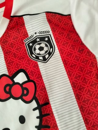 Camiseta Fútbol Hello Kitty Roja y Blanca M UNISEX