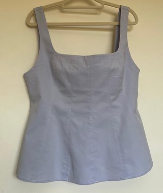Mango Top Peplum Azul Cielo Talla L