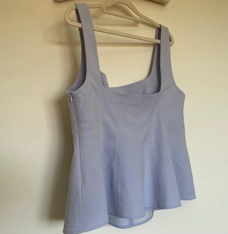 Mango Top Peplum Azul Cielo Talla L
