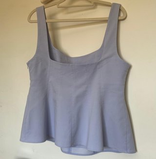 Mango Top Peplum Azul Cielo Talla L
