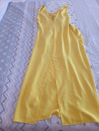 Vestido Zara amarillo drapeado