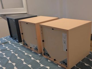 4 Estanterías Eket Ikea (naranja, grises)