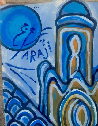 Tela artista Marruecos