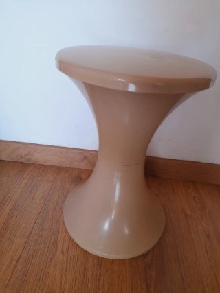 Taburete Tam Tam Beige Vintage, años 60-70