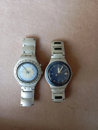 Relojes Swatch Plata y Azul