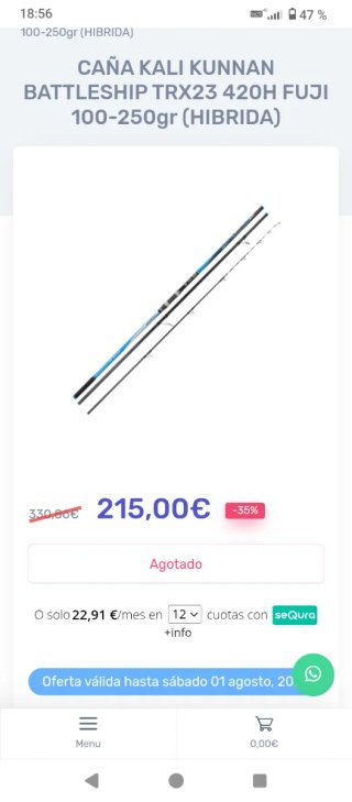 Caña de pescar Kali Kunnan Battleship TRX23