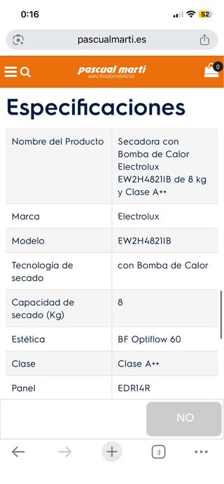 Secadora Electrolux Bomba Calor 8kg