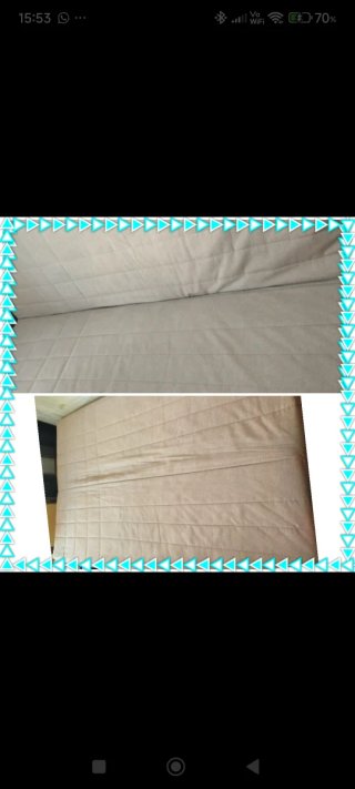 Sofá cama beige de tela