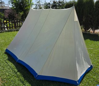 Caseta de Camping Canadiense Azul y Naranja