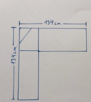 Banco esquinero de madera de pino lacado en blanco