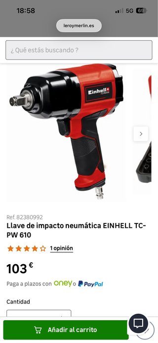 Llave de impacto neumática Einhell TC-PW 610