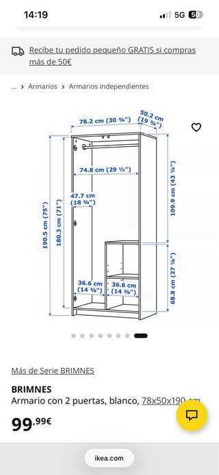 Armario y cómoda IKEA BRIMNES blancos