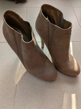 Botines Beige/Marrón Tacón Alto