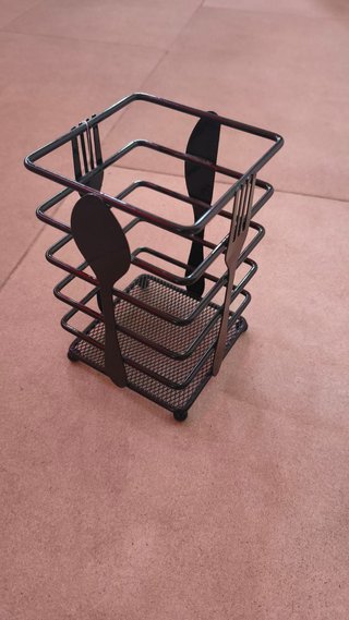Porta Utensilios Cocina Negro Metal