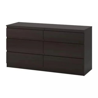 Cómoda KULLEN 6 cajones negro-marrón IKEA