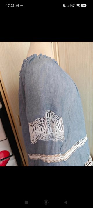 Blusa azul encaje talla XL