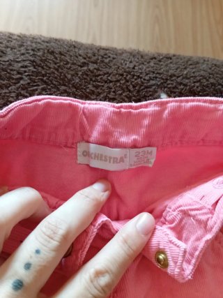 Pantalón niña rosa pana