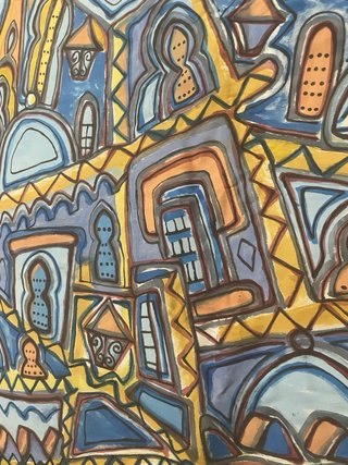 Tela artista Marruecos