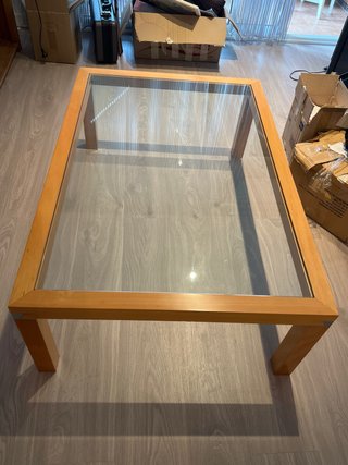 Mesa de centro madera y cristal