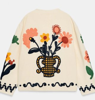 Chaqueta Zara bordados flores
