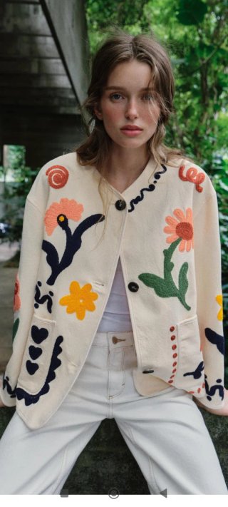 Chaqueta Zara bordados flores