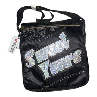 Borsa tracolla Sweet Years nera con paillettes