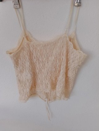 Top encaje Zara M beige lazadas