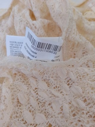 Top encaje Zara M beige lazadas