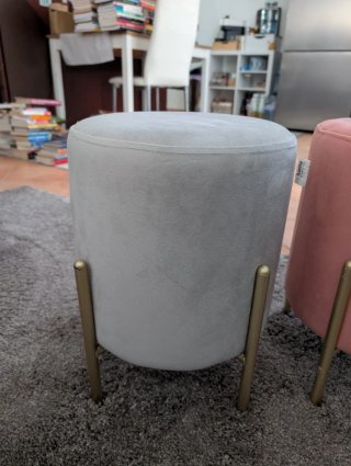 Conjunto de 2 bancos veludo dourado