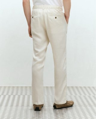 Pantalón de lino beige hombre
