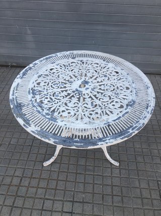 Mesa y 4 Sillas Jardín Vintage Aluminio
