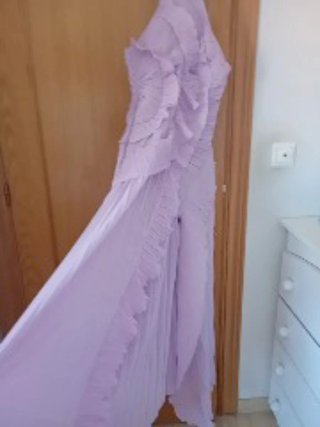 Vestido Lavanda Volantes Fiesta Precioso