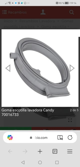 Goma escotilla lavadora Candy, Hoover, Olstein,