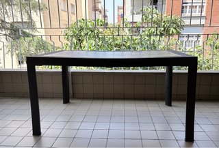 Mesa de terraza/jardín negra y gris