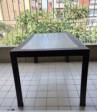 Mesa de terraza/jardín negra y gris