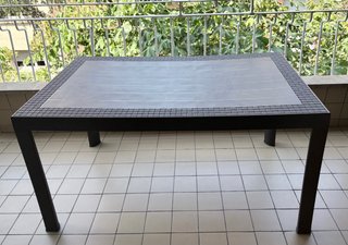 Mesa de terraza/jardín negra y gris