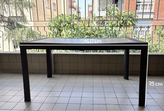 Mesa de terraza/jardín negra y gris
