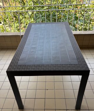 Mesa de terraza/jardín negra y gris